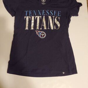 Tennessee Titans Women's V-Neck Navy Blue T-Shirt Size M